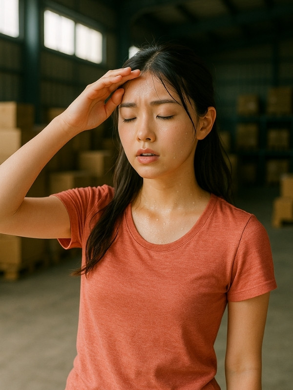 倉庫内の女性