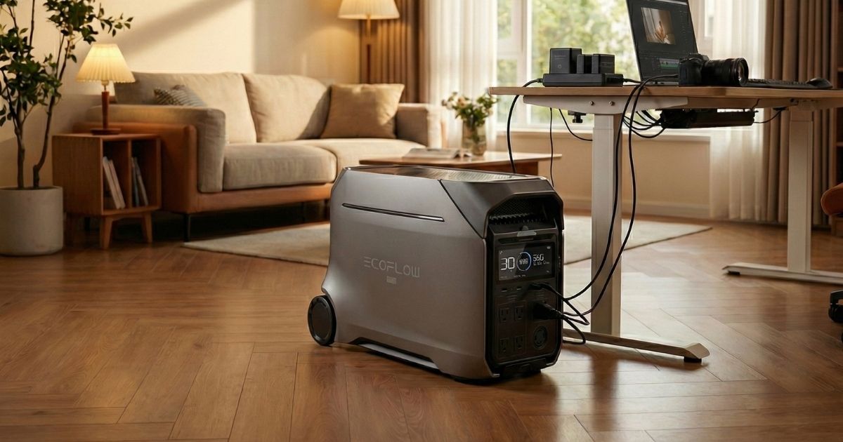 エコフローポータブル電源　デルタ３プロ　macbookの充電で使用