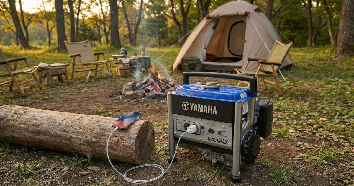 スマホを発電機で充電インバータ式発電機EF900FW