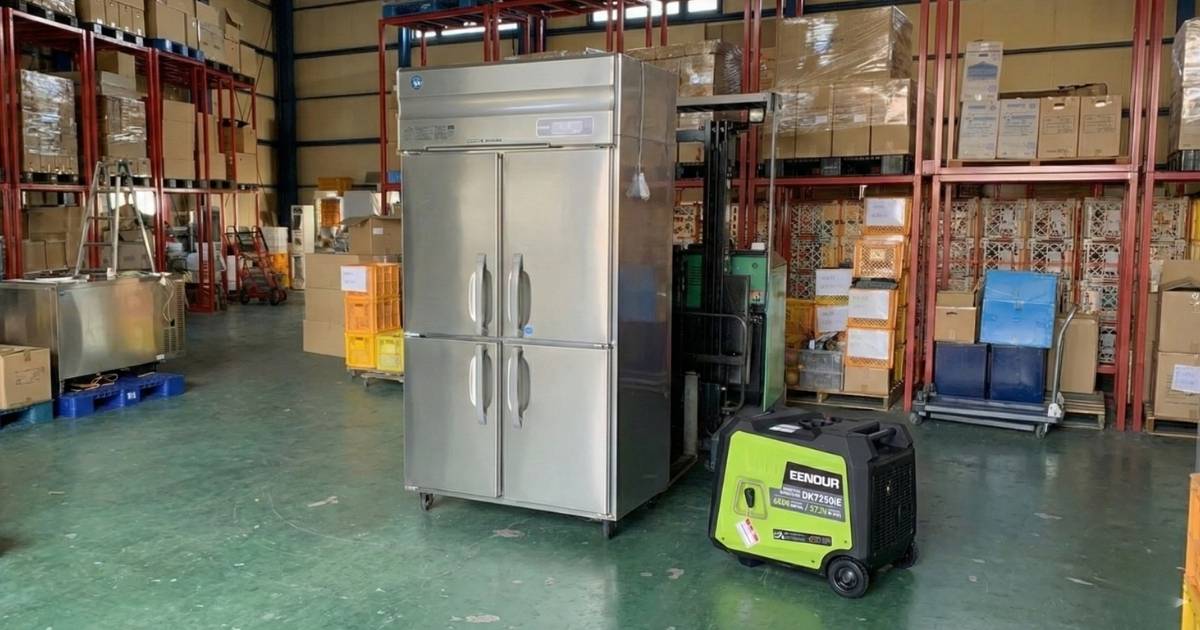 EENOUR発電機　DK7250ieと200Vの冷蔵庫