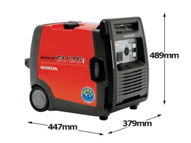 HONDA発電機EU26iサイズを掲載