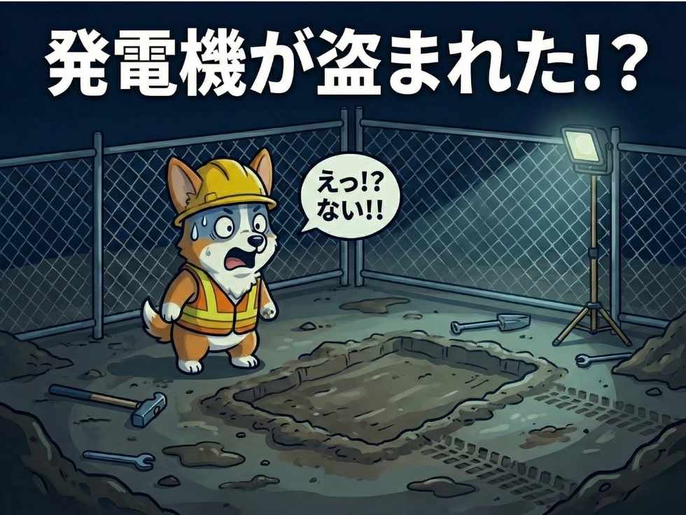 発電機が盗難にあった時のイラスト