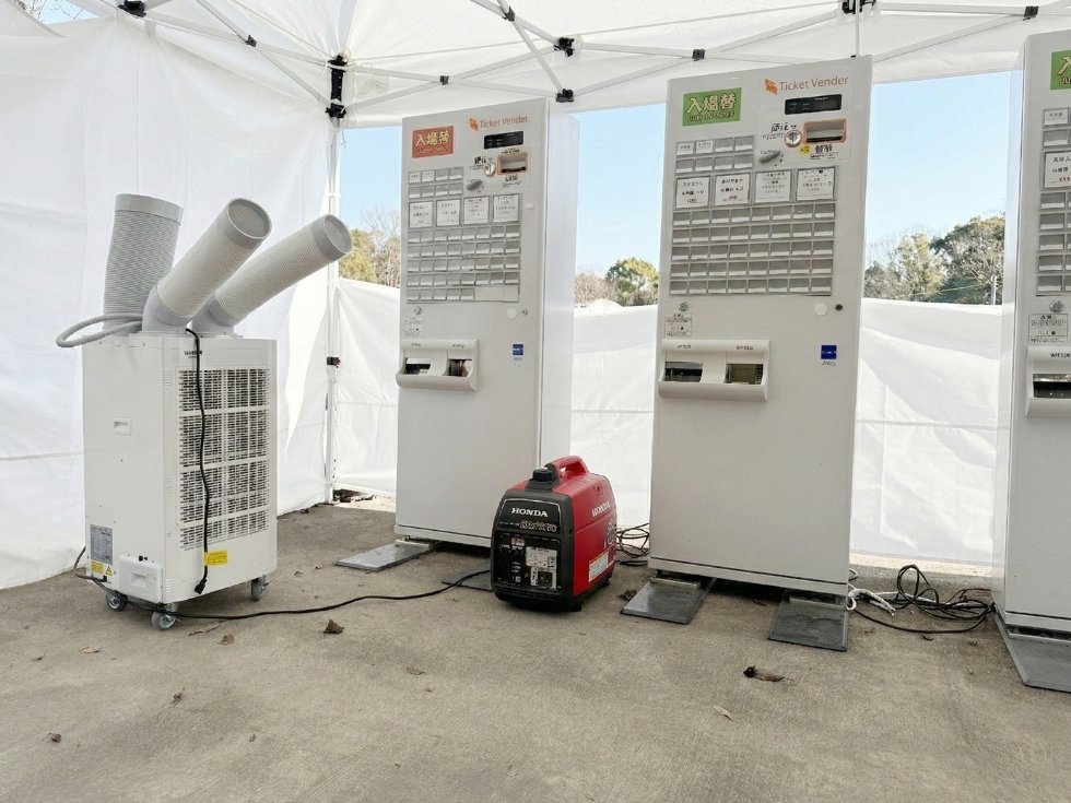 日高市のイベントでレンタルしたスポットクーラーと発電機とテント