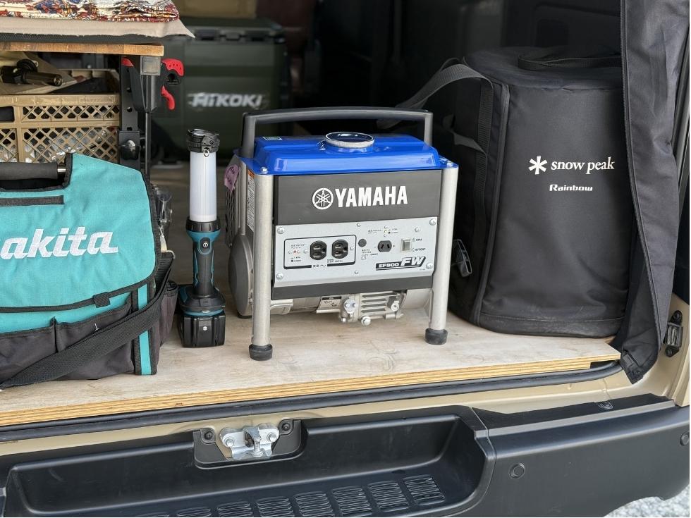 ヤマハ発電機EF900FWを車に積載
