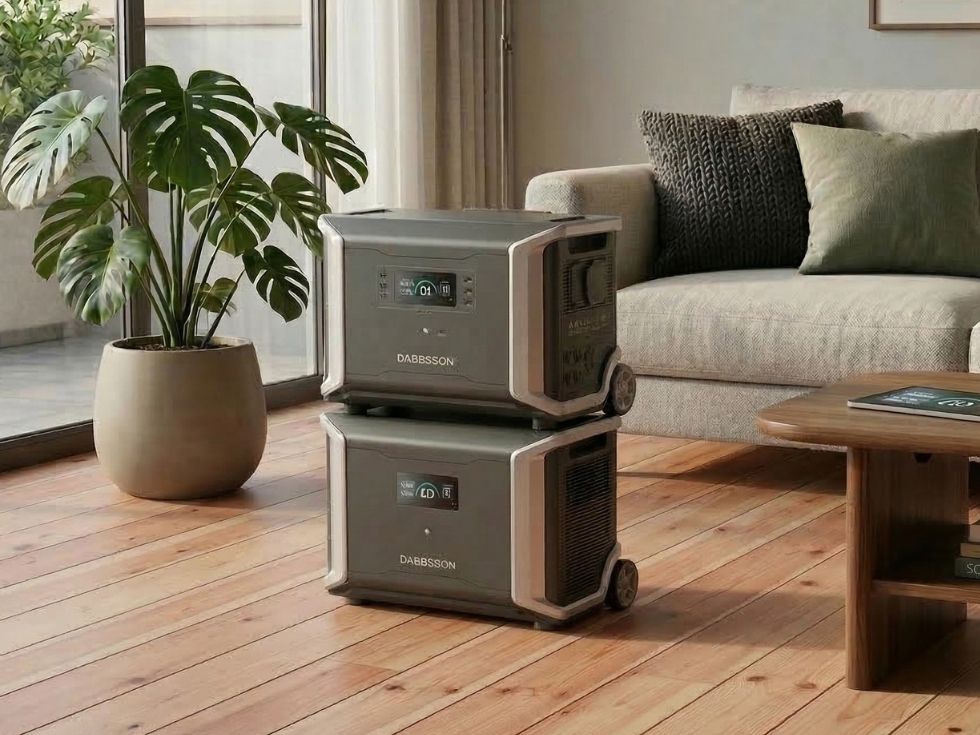 リビングルームでダブソンのポータブル電源DBS3500を使用