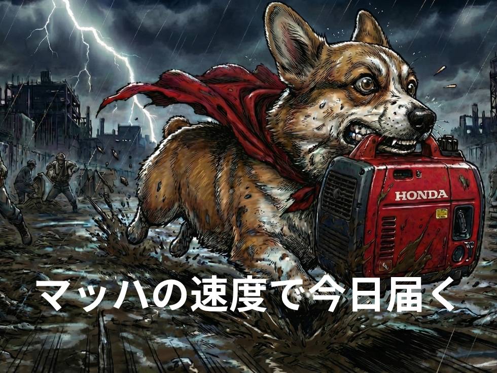 13:00までの注文で3時間以内に荷物が届くマッハ便のイラスト