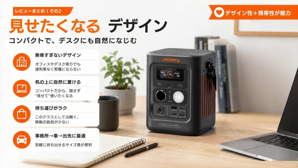 jackery 300Dの見た目の素晴らしさをイラスト化
