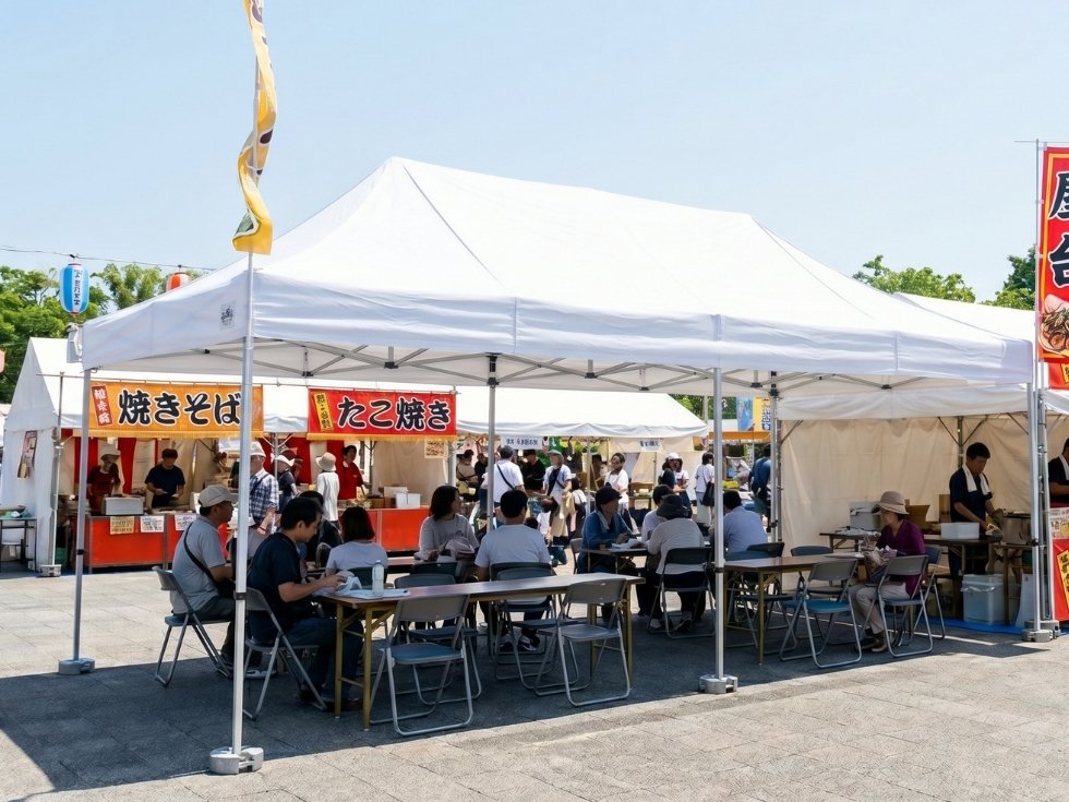 埼玉県加須市の花咲公園で開催されたマルシェで使用したアトラスのテント