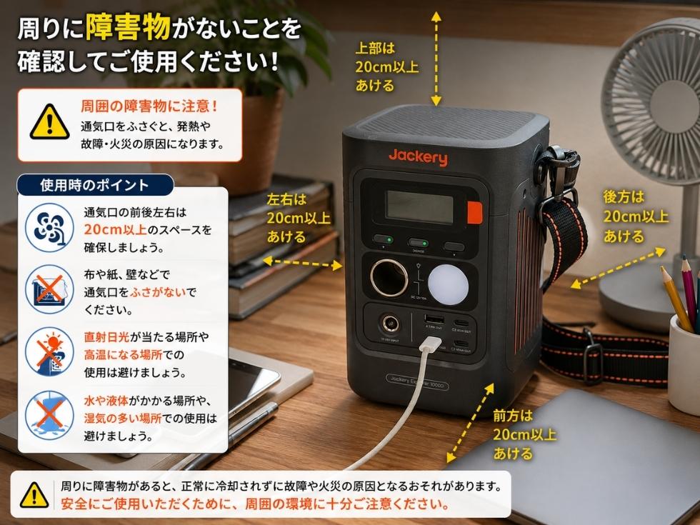 Jackery300Dの注意喚起