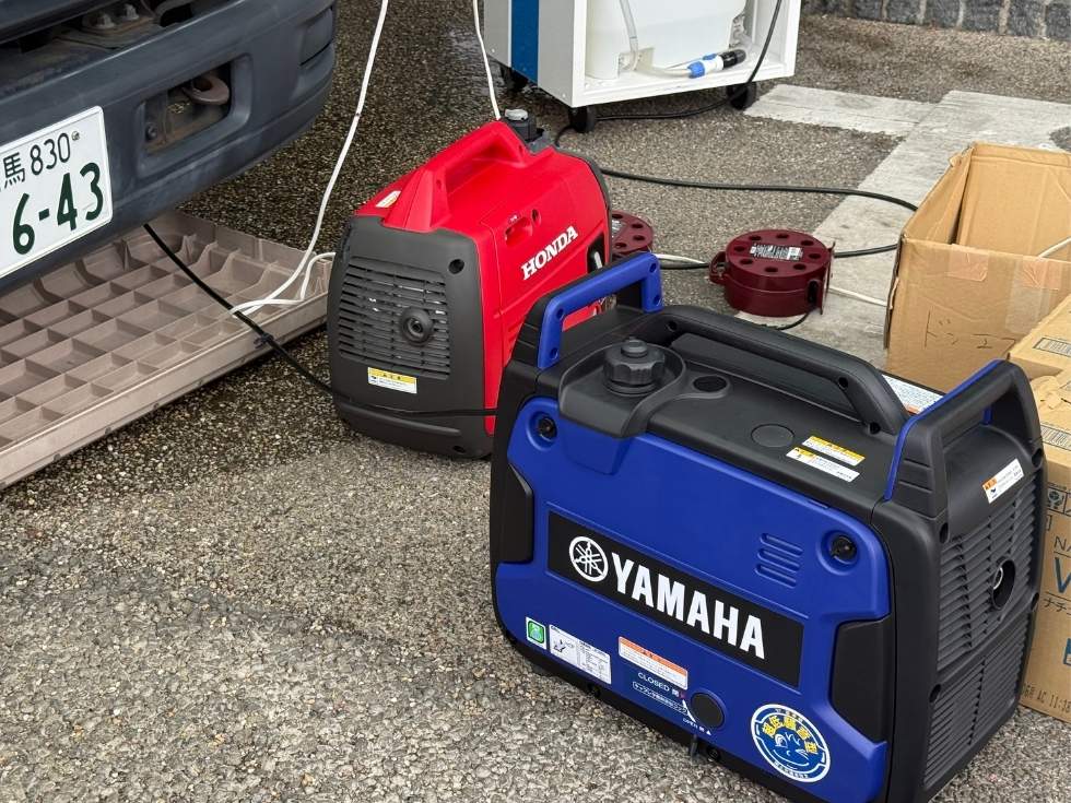 代官山蔦屋書店イベントでレンタルしたホンダとヤマハの発電機